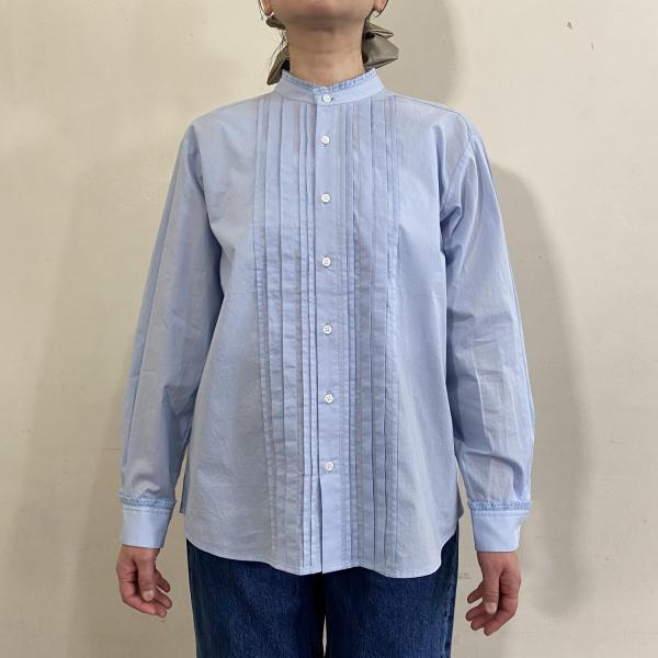 60sコーマコットン　ピンタックブラウス