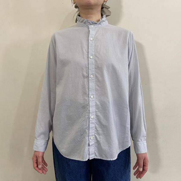 100/2ライトツイストボイル　スタンドフリルブラウス