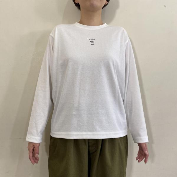 ドライコットン天竺　刺繍長袖T