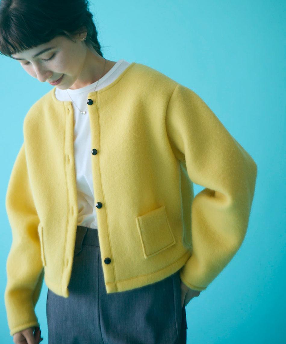 cloudy wool volume sleeve blouson