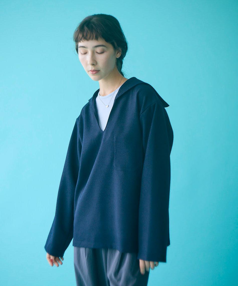 wooly kersey sailor collar smock