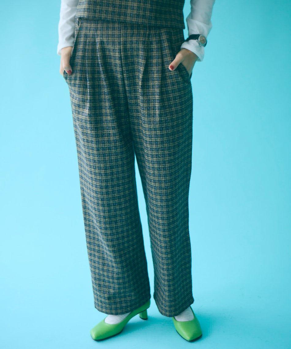 twill mini check 2tuck PT