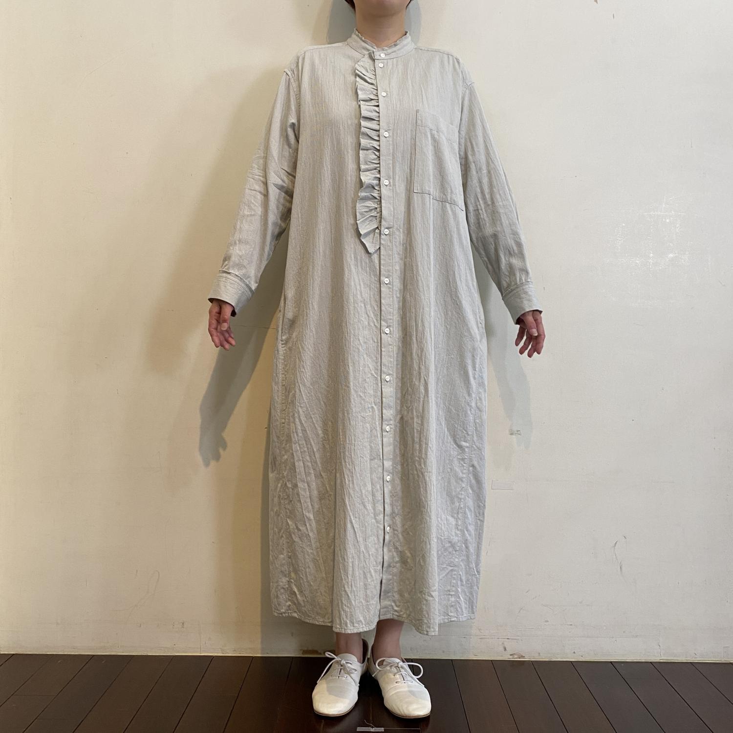 コットンピケシャンブレー 別フリルアレンジワンピース