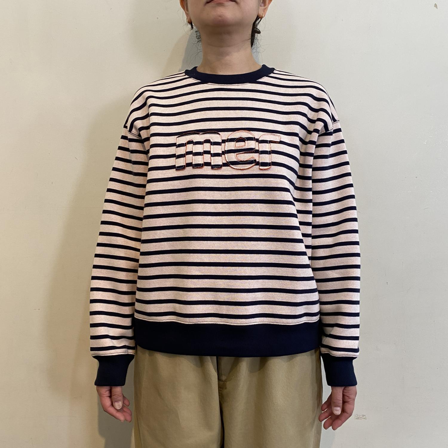 リバー裏毛_裏起毛　ロゴスウェット(mer)